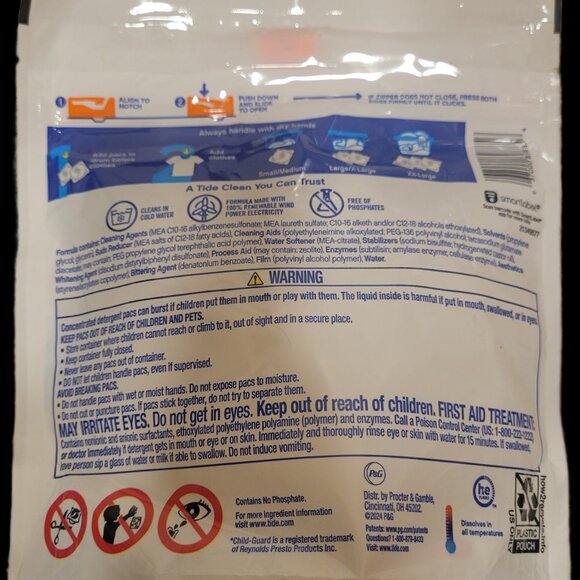 🧺 NEW Tide PODS Free & Gentle 16ct | Unscented | Eczema Safe | LOT of 3 - Picture 5 of 5